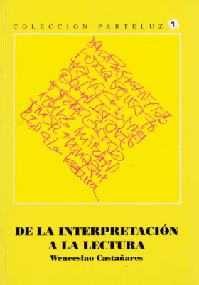 Libro. La interpretación a la lectura. Wenceslao Castañares. Parteluz. Librería Iniciatica