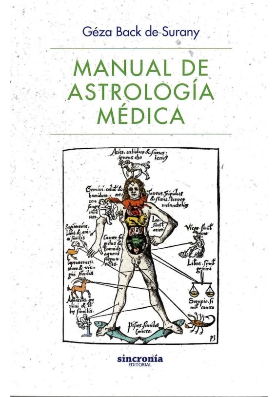 Libro. Manual de Astrología Médica. Géza Back de Surany. Sincronía. Librería Iniciatica