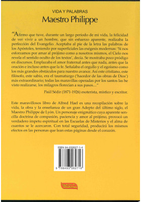 Libro: Vida y palabras Maestro Philippe. Alfred Haehl. Escuelas de Misterios. Librería Iniciática.